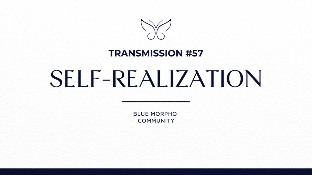 Transmission #57: Self-realization, Blue Morpho Community